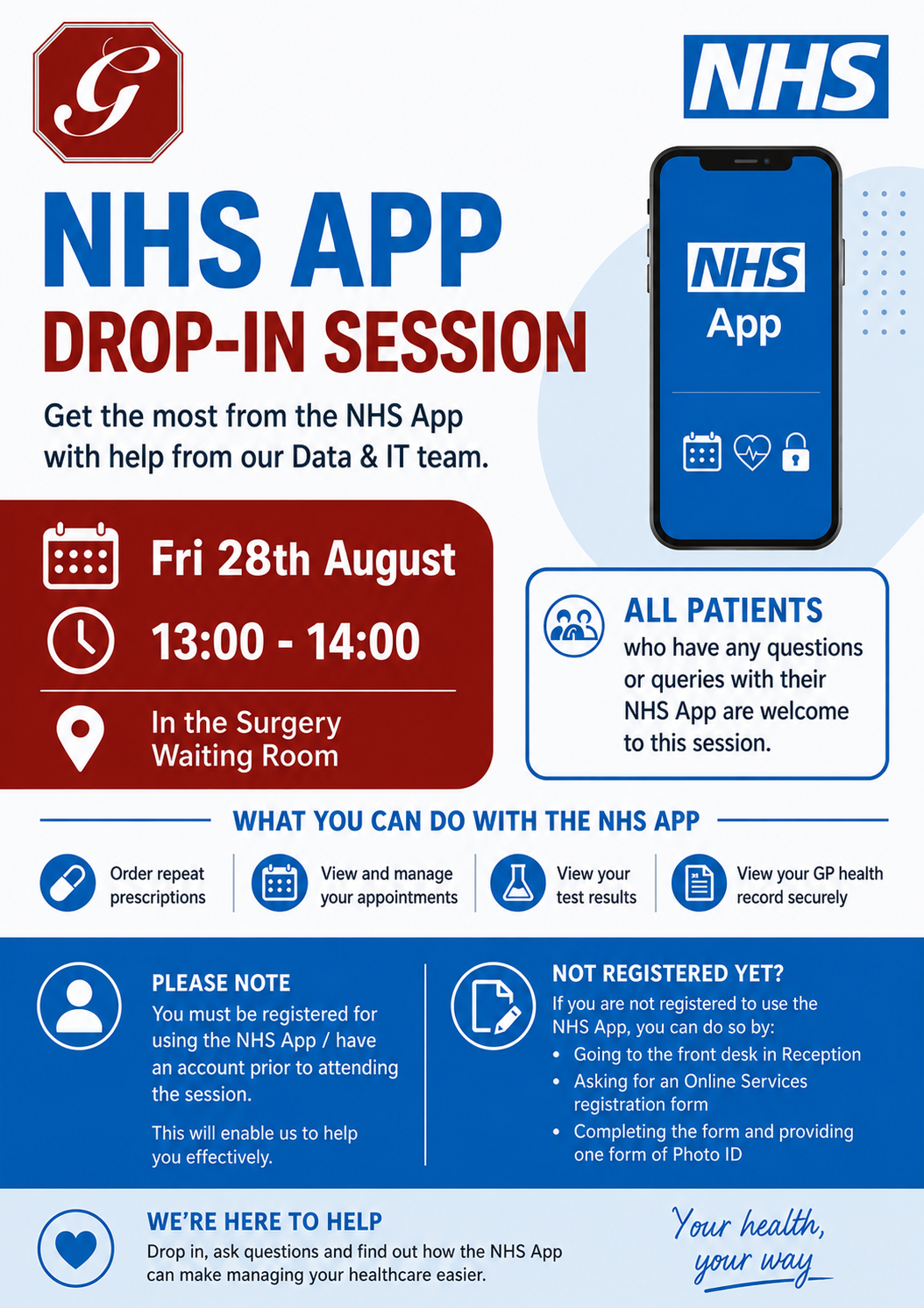 NHS App Drop-in support session